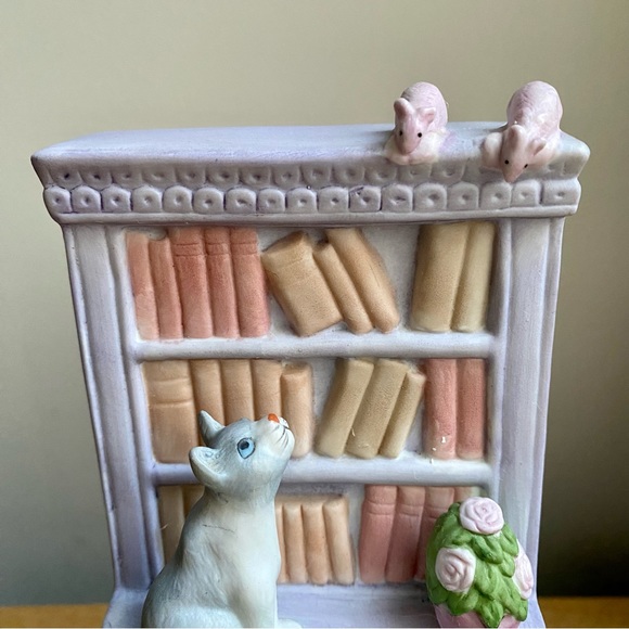 Seymour Mann Cat Music Box Porcelain Sculpture Song Memory 1987 WORKS Grannycore - Picture 3 of 11